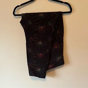 torrid Black Leggings with Rainbow Spiderweb Print